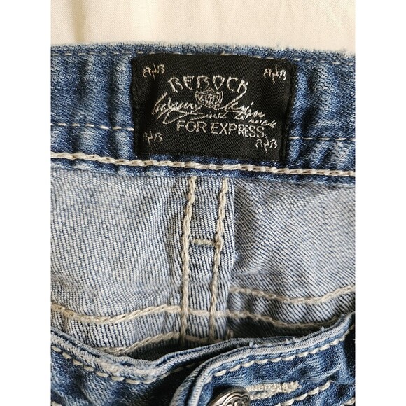 BE ROCK FOR EXPRESS Jeans Women's 28 (30x31.5) Blue Low-Rise Skinny Denim GUC - Picture 3 of 12